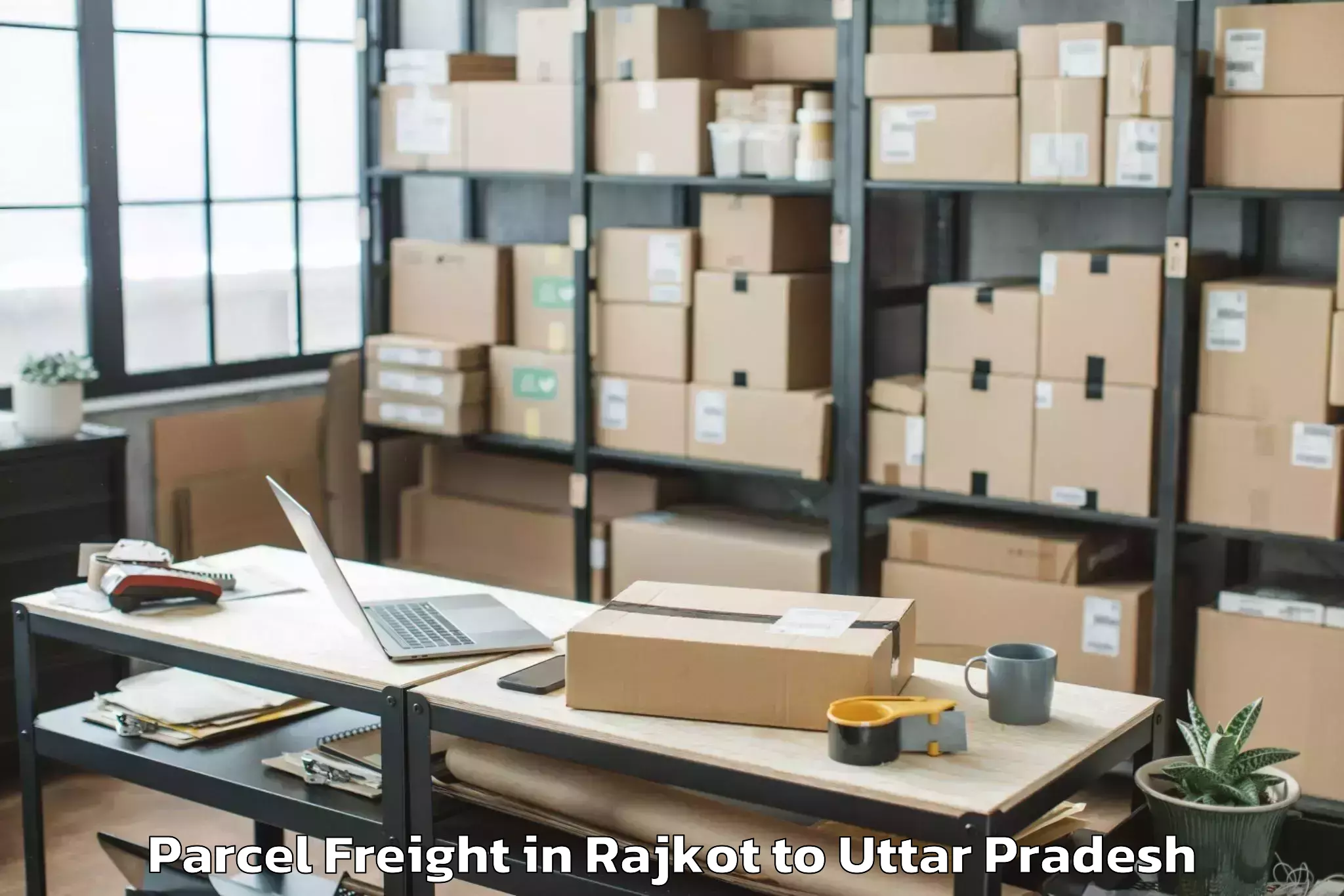 Expert Rajkot to Budaun Parcel Freight